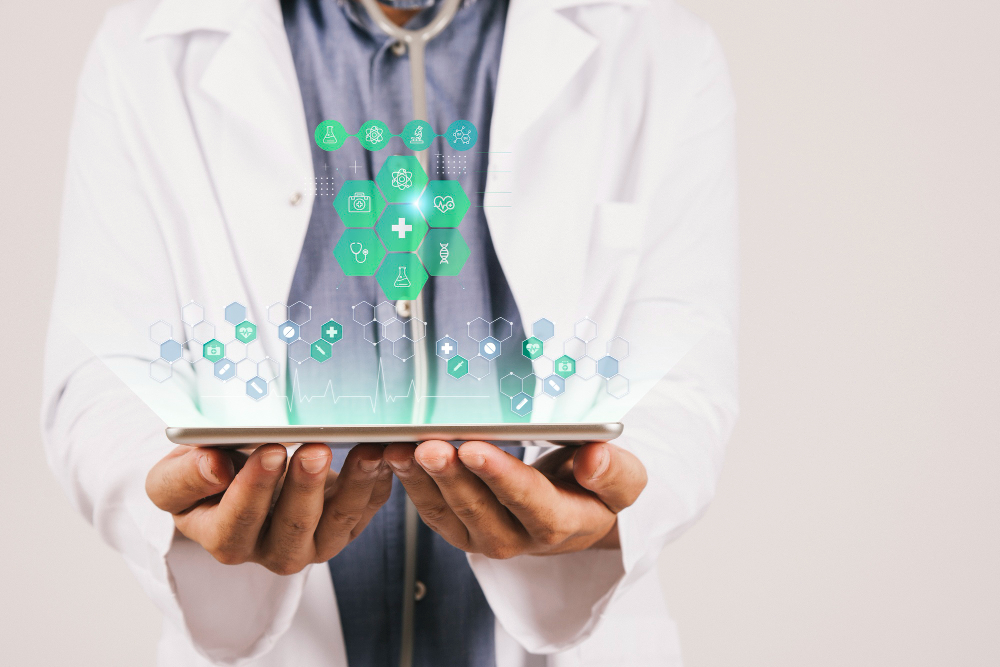 Clinician viewing unified patient data from multiple integrations on Medi-EHR dashboard.