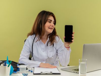 Patient logging into Medi-EHR patient portal to schedule a medical appointment online.