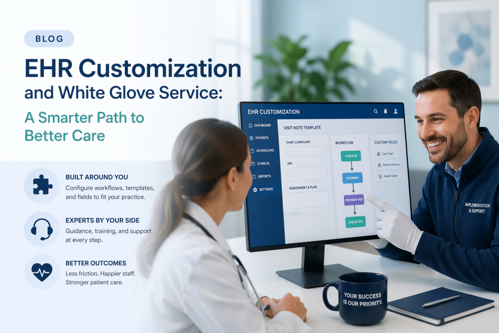 EHR customization dashboard for healthcare practice workflow optimization